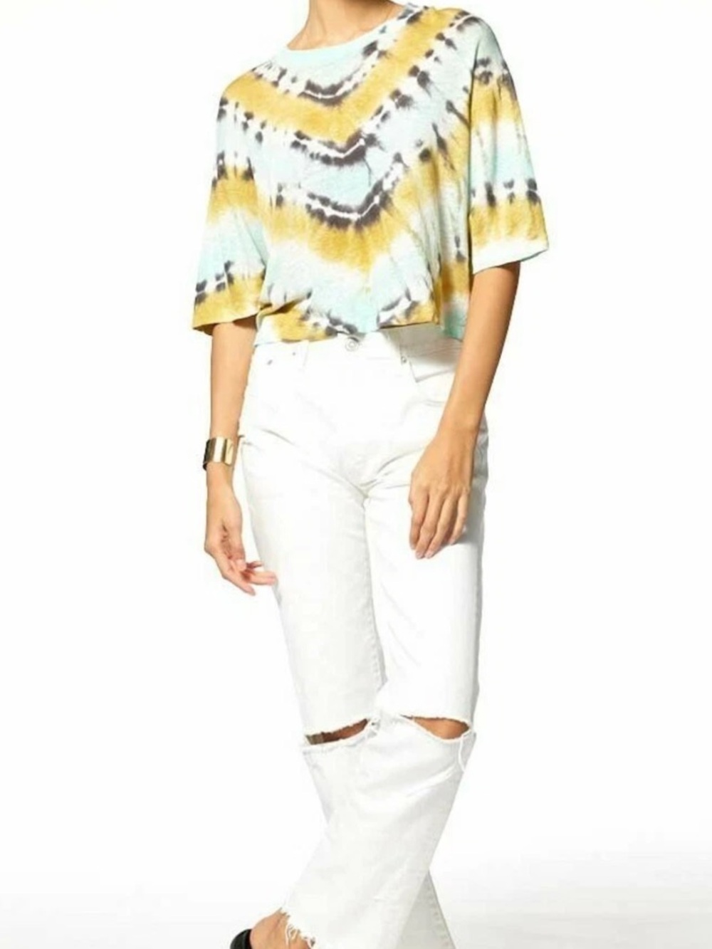 Young, Fabulous, and Broke Carla Cropped Tie Dye Tee - Picture 7 of 7